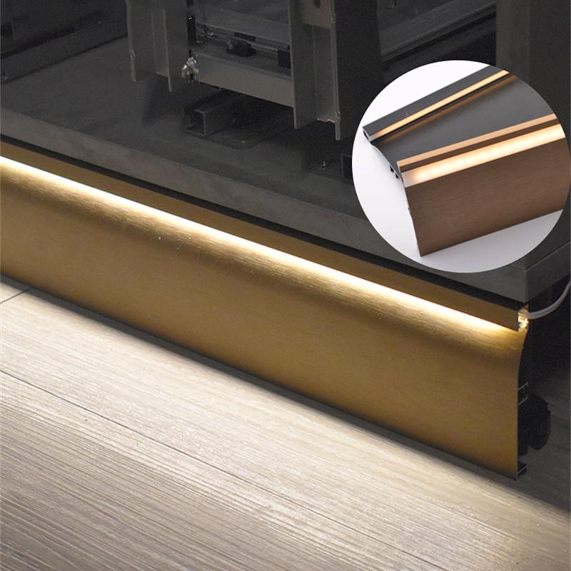 H10cm(3.94inch) Ultra-thin Skirting Baseboard LED Aluminum Profile Strip Wall Edge Backlight Waist Line Corner Kitchen Bar Light