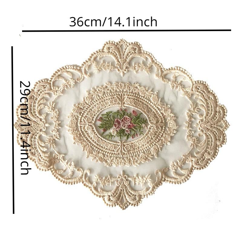 Vintage Floral Lace Tablecloth Handwoven Hollowed-Out Design For Elegant Home & Living Room Decor Perfect For Coffee Tables Coffee Tablecloth