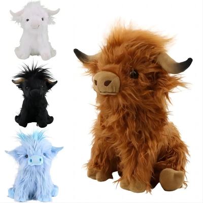 Highland Cow Plushie Stuffed Animal Plush Toys Realistic Soft Cuddly Farm Toy 10 Inch Soft Cow Plush Toy Halloween Gift for Kids