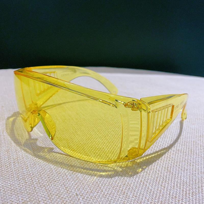 Cool anti-splash and dustproof glasses, transparent large-frame trendy personalized glasses for men and women, stylish protective goggles and