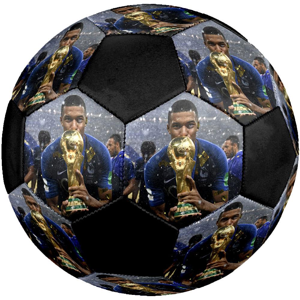 Mbappe10 Size 5 Soccer Ball, Machine-Stitched PVC, Durable & High Bounce, All Ages Fit, Fan Merchandise, Matches & Outdoor Use.