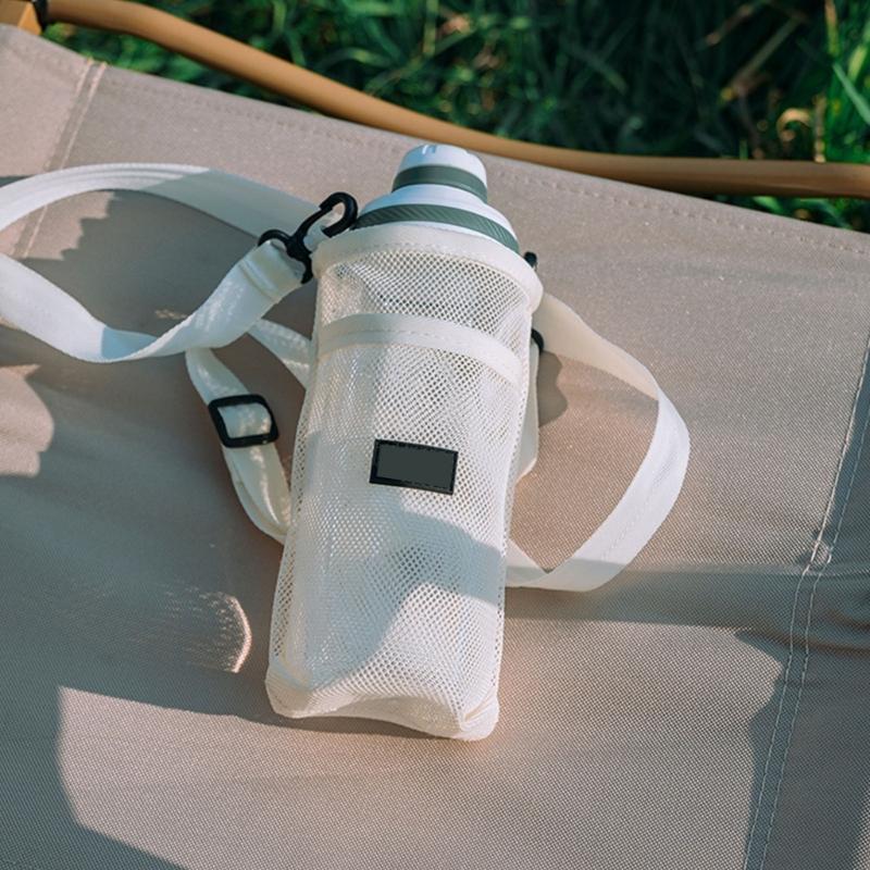 Meshes Water Bottle Holder Sleeve Water Bottle Carriers Bag for Clear Hydrations Monitoring Zippers Access Oxford Fabric