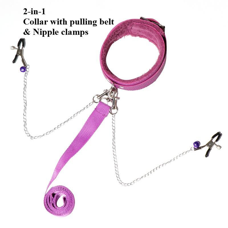 Nipple Clamps Clips Mouth Plugs Collars Choker Vagina Clip Bondage Set Kink Fetish Erotic Flirting for Woman Adult Sex Toys