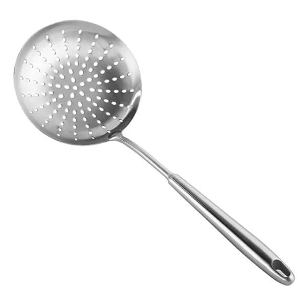

Heavy-duty 304 Stainless Steel Skimmer Strainer, Slotted Spoon with Ergonomic Handle, Comfortable Grip Spoon Ladle for Kitchen