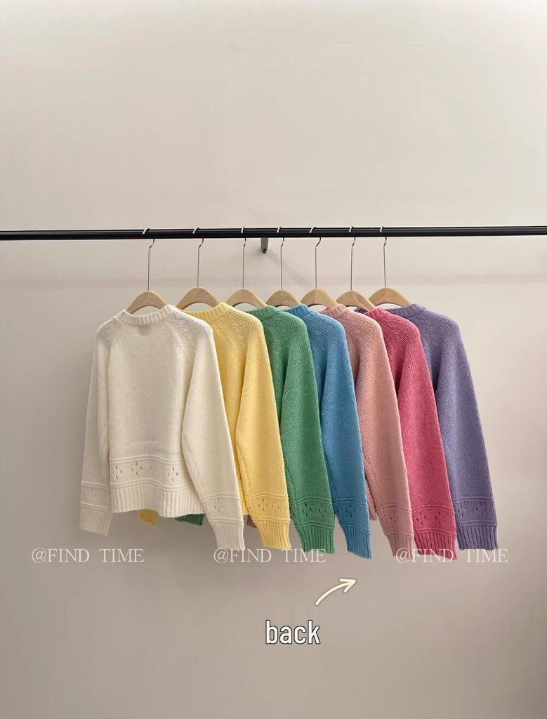 Women's Soft Fluffy Knit Cardigan - Korean Style, Hollow Design, Spring Petite Top