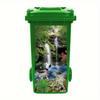 1 Pezzo Adesivo Pattumiera Alberi Verdi a Cascata Autoadesivo Paesaggio Naturale Decalcomania con Scene Vivaci di Foresta, Fiume e Funghi per Giardino Esterno