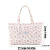 Fashion Canvas Printed Tote Bag Large Capacity Sweet Shoulder Bag with Lace Bow Storage Handbags