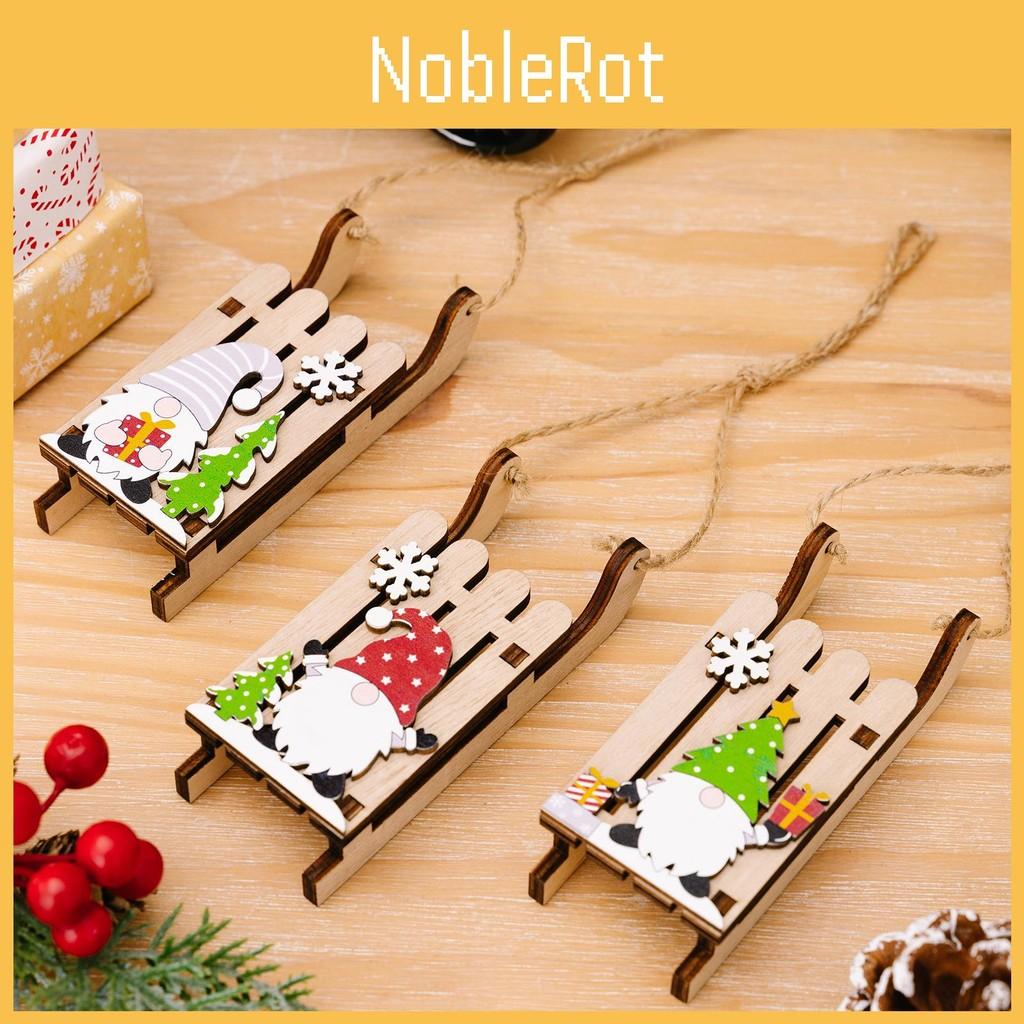 Wooden Santa Claus Sleigh Hangings Ornaments For Christmas Decor Celebration