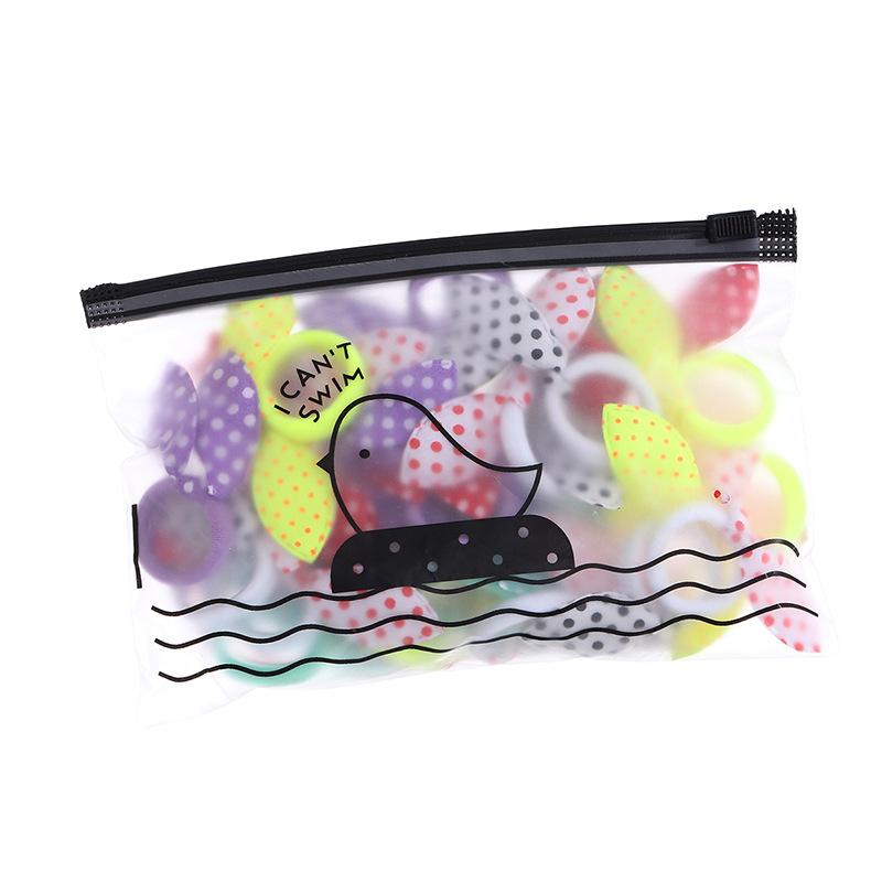 20PCS.Korean-style Fashion Fabric Hair Ties: Cute Rabbit Ear Hair Accessories with Polka Dots, Stripes & Floral Patterns,Perfect