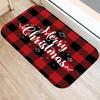 Merry Christmas! Red Plaid Print Doormat  Home Decor  Bathroom  Kitchen  Non-slip Flooring  Living Room  Hallway Rug.