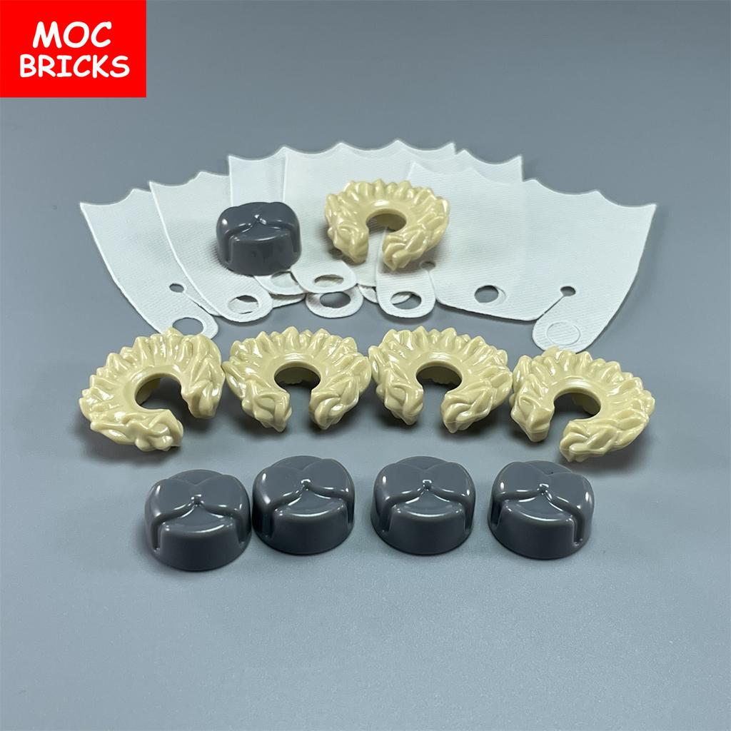 MOC Bricks Weapon Cape Hat Costume Clothes Coats Ruff Collar Cloak Capes for Figure body Toy Action Building Blocks Kids Toys