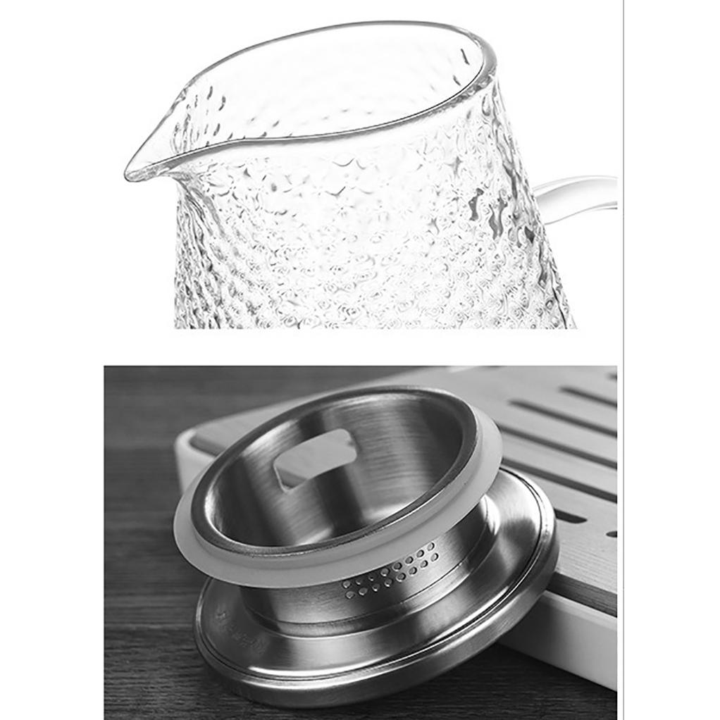 Gehämmerte kühle Wasserflasche, hochtemperaturbeständiges Wasserflaschen-Set, hoher Borosilikatglas-Topf, Party-Saft, transparenter Topf