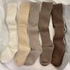 Damen Weiche Wolle Lange Socken Herbst Winter Kaschmir Einfarbig Gestrickte Strümpfe Skinny Lässig Kniehoch Flauschig Warm Verdicken Mädchen Socken