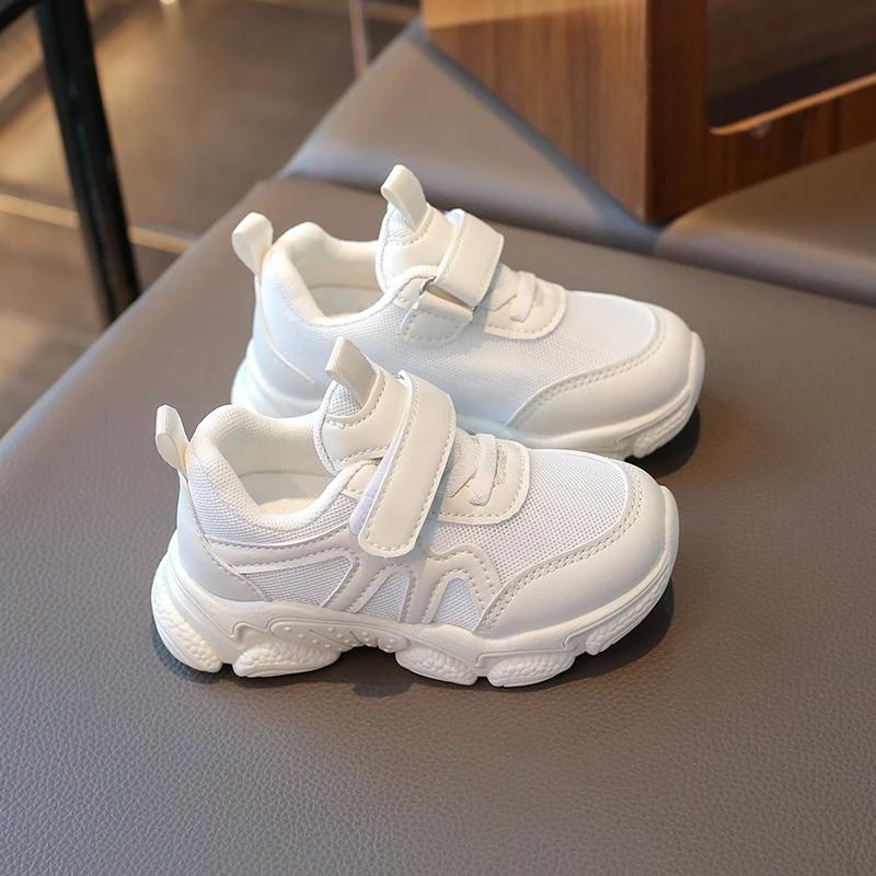 Children's Casual Shoes for Boys Girls Toddlers Fashion Classic Kids White Sports Shoes for Kindergarten School Mesh Breathable