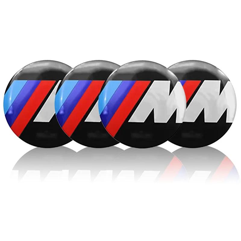 4pcs Car Wheel Center Hub Cap Badge Logo Sticker For BMW M Performance E84 E87 X5 E70 F25 E90 E91 F01 F02 E60 E61 F10 F15 F30 M3 HA4