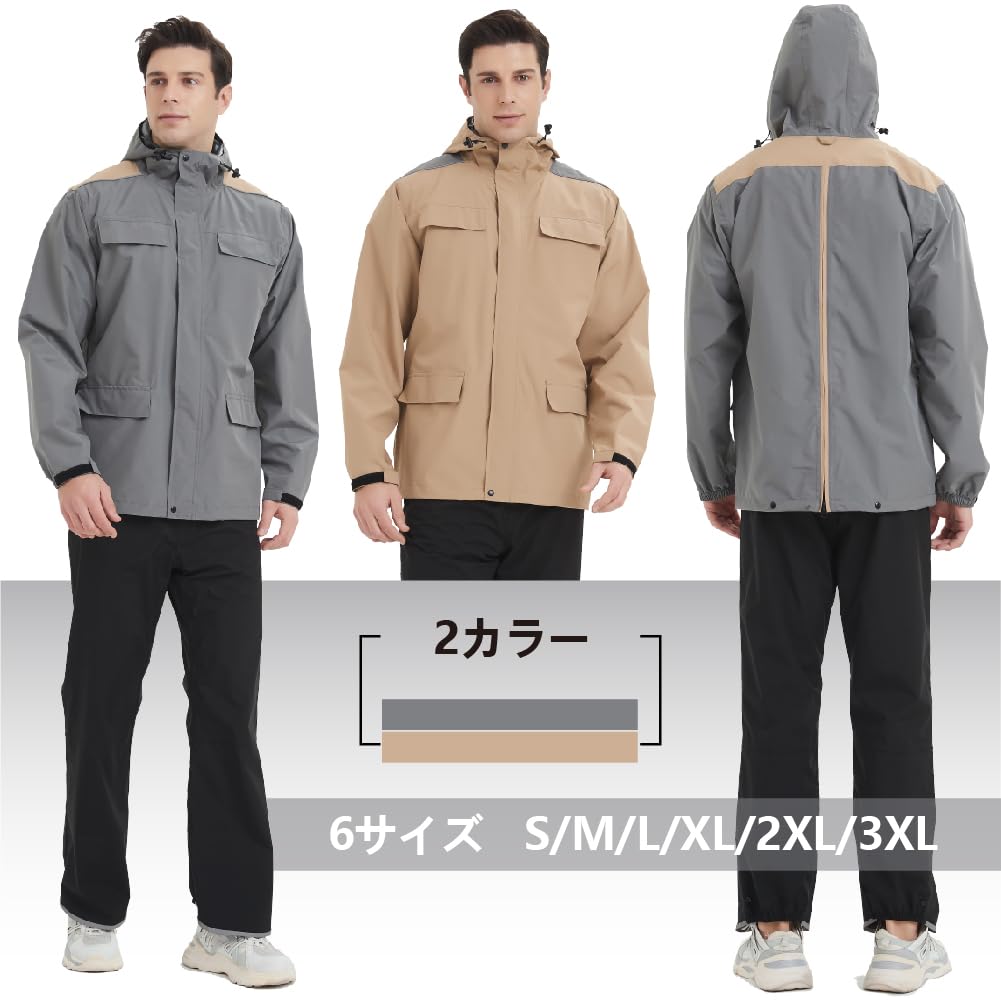 TopKylin Top und Hose Rucksack Regen Golf Regen Stretch Radfahren Herren Regenbekleidung, Set, Kompatibel, Anzug, Ausrüstung, Jacke, Wasserdicht, Atmungsaktiv,