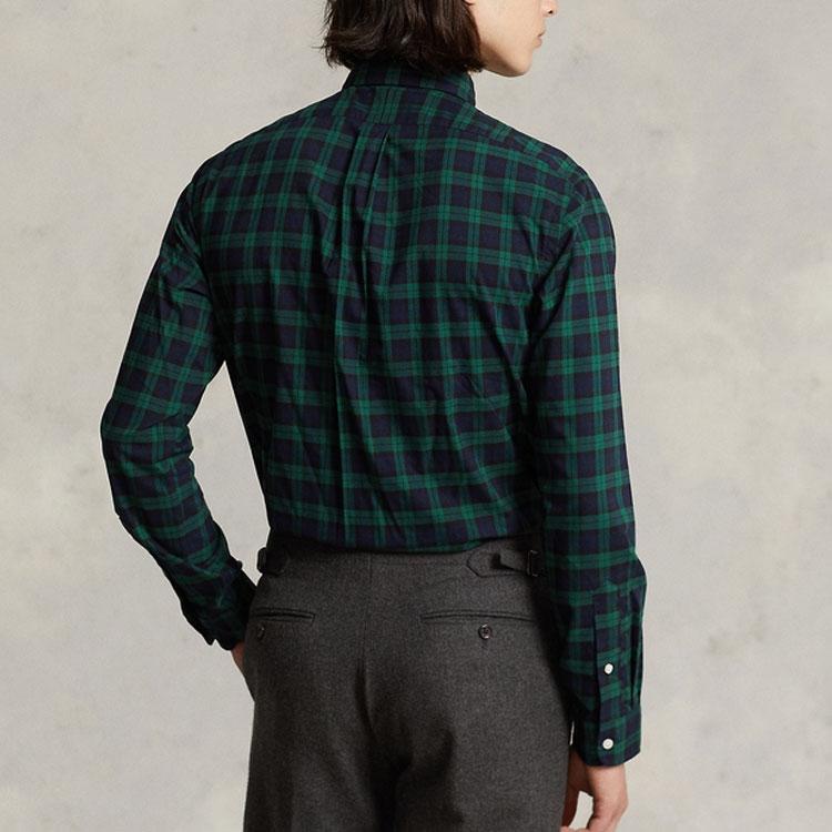 Polo Ralph Lauren FW22 Plaid Print Button-Down Long Sleeve Shirt Men shirts Green MNPOWOV16822616-999