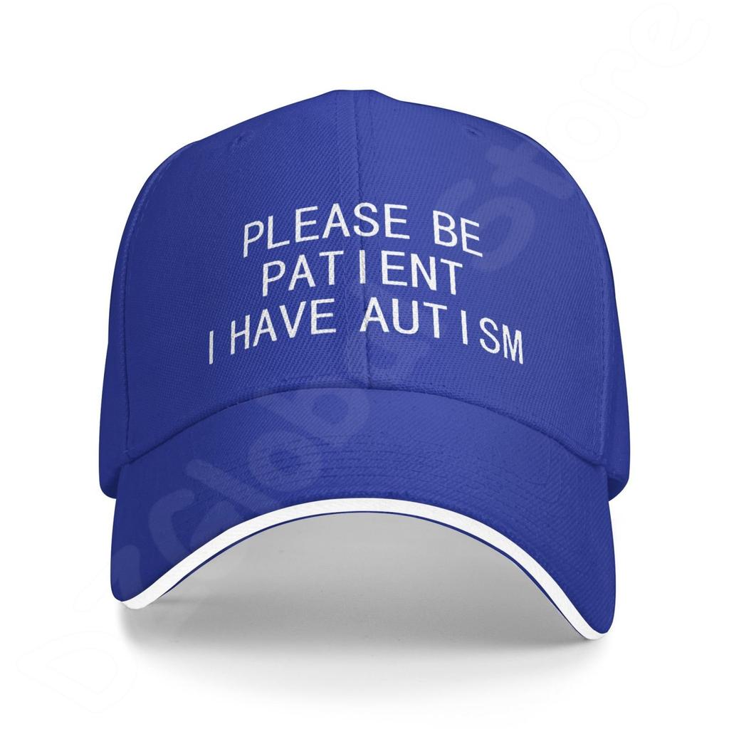Please Be Patient I Have Autism Letter Casual Washed Cotton Baseball Cap Men Solid Denim Dad Hat Visor Outdoor Trucker Caps