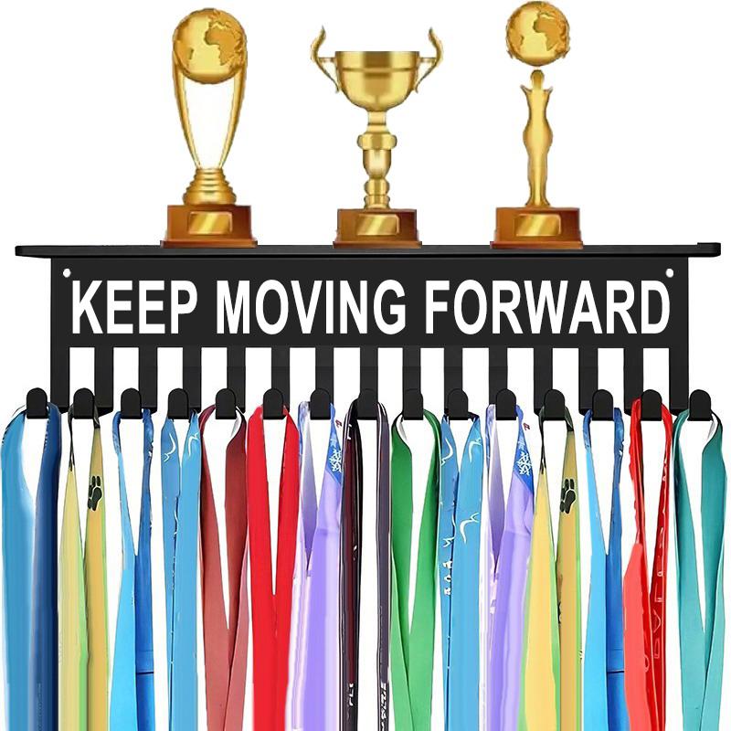 Iron Medal And Trophy Display Rack | Wall-Mounted Sports Achievement Storage Key Hooks Space-Saving For Home, Gym, Office