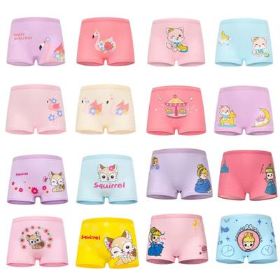 4Pcs/lot Kids Underpants Girls Boxer Underwear Cotton Panties