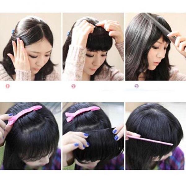 New Pretty Girl's Clip On/In Neat Bang Straight Fake Fringe For Bob Hair Style