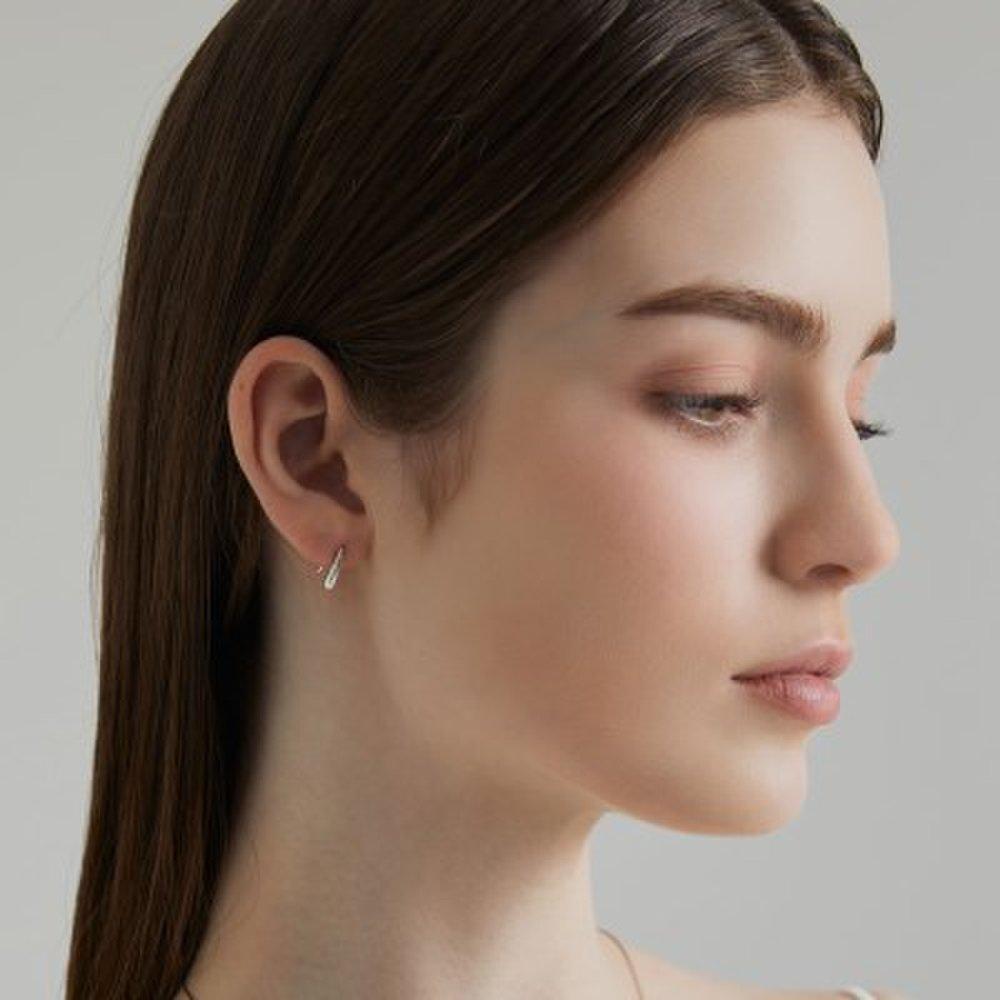 925 silver water drop hoop earrings