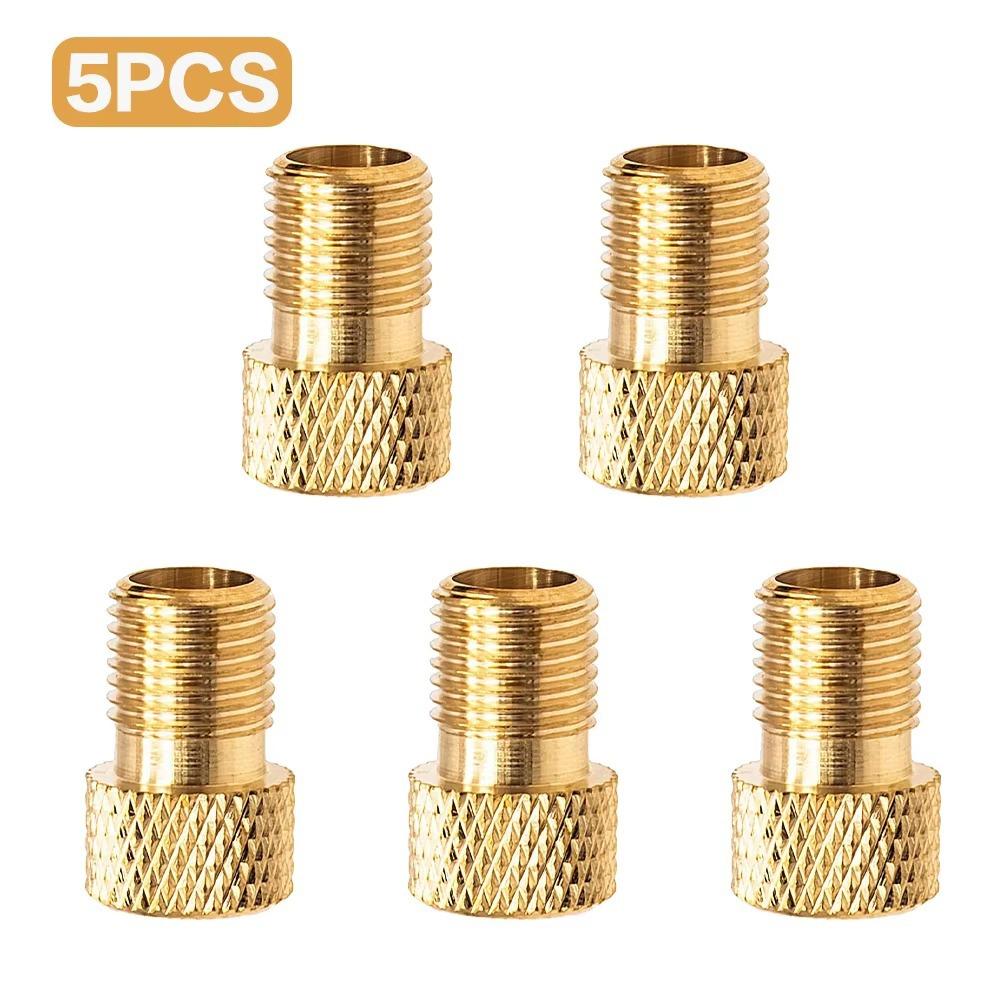 

Golden Bicycle Valve Adapter Copper Bike Tire Valve Adapter Bicycle Pump Adapter 5Pcs