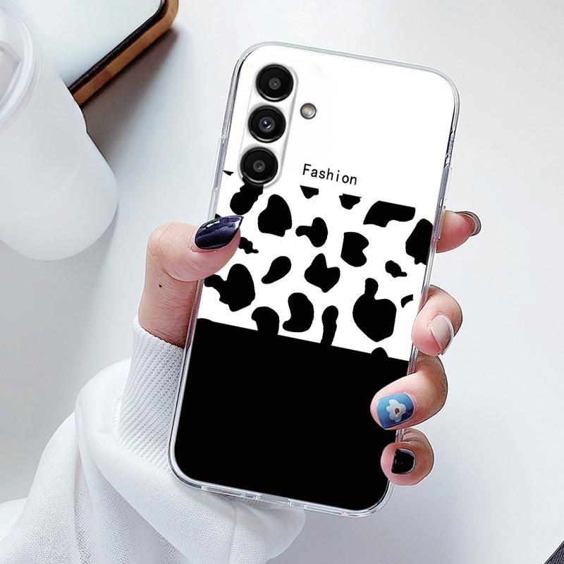 Transparent Case For Samsung Galaxy A24 A17 A16 A56 A55 A54 A06 4G Cover Cartoon Flowers Soft Clear Shockproof Funda Face Capa