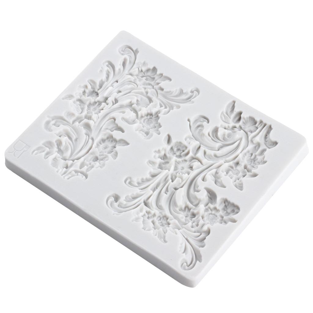 Baroque Silicone Mold Curlicues Scroll Lace Fondant Molds Cake Decorating Tools Theme Cake Dessert Decorated Chocolate Candy Mold