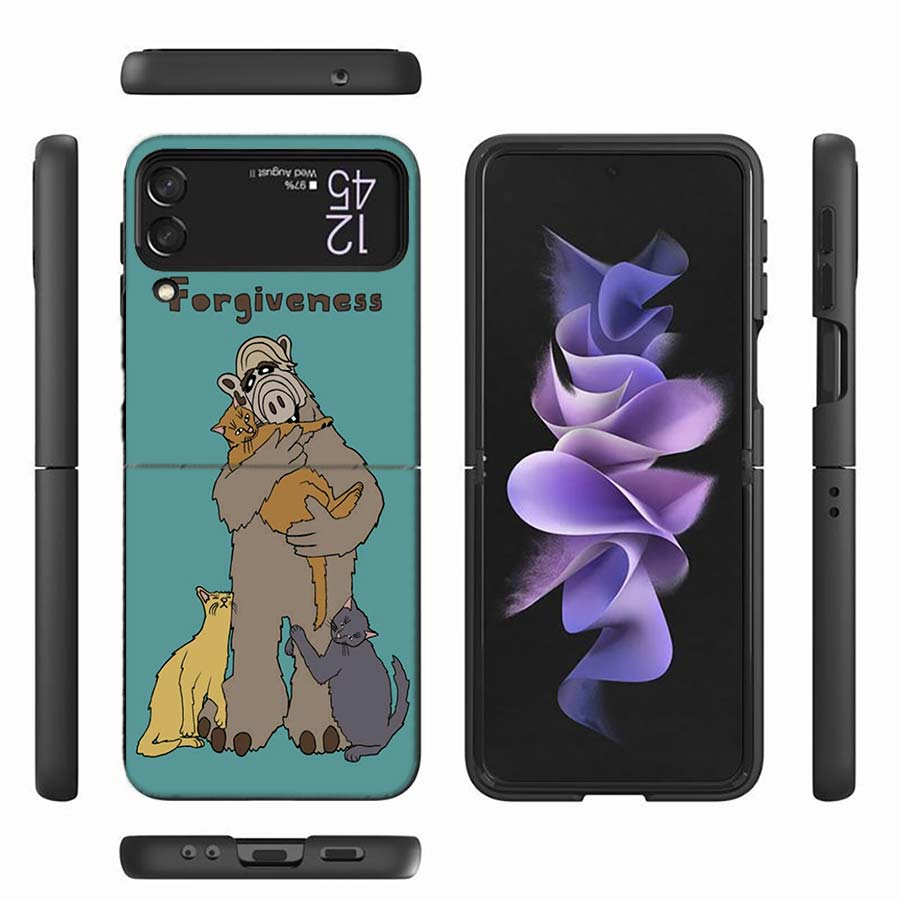 Alf TV Series Phone Case For Samsung Z Flip 6 7 5G Z Flip 5 Galaxy Z Flip 3 4 5G ZFlip Shockproof Hard Cover TPU PC Coque Capa S