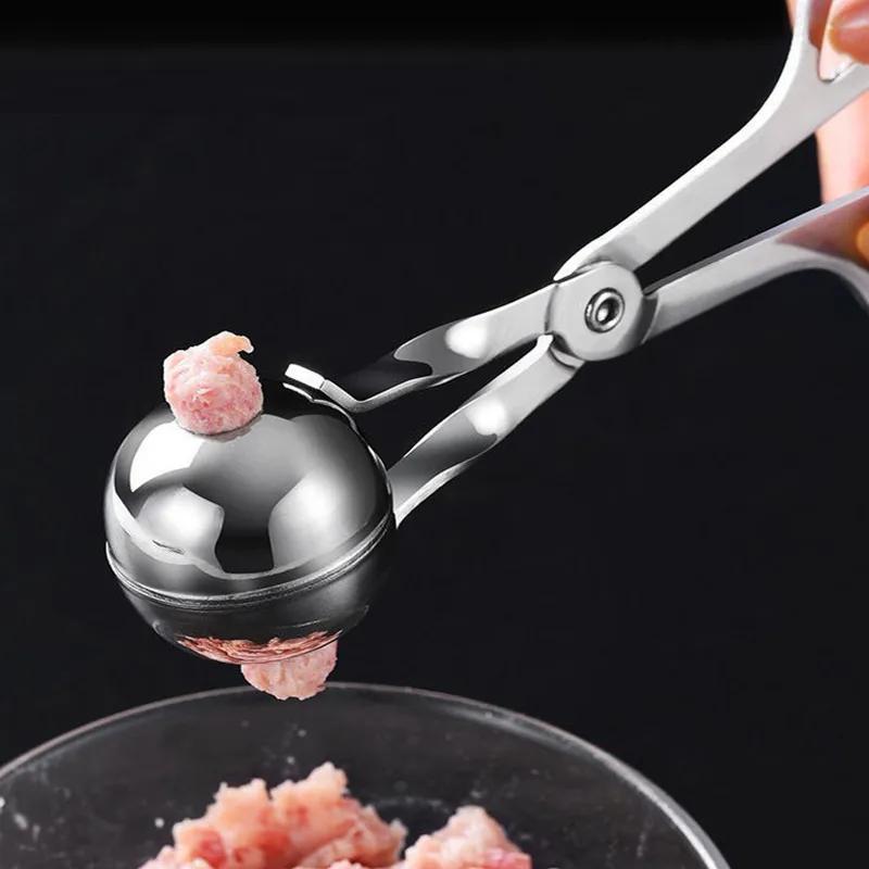 Meat Ball Maker Tool Round Stainless Steel Non Stick Meat Ball Rice Ball Shaper Spoon Mold Household Kitchen Convenience Gadget