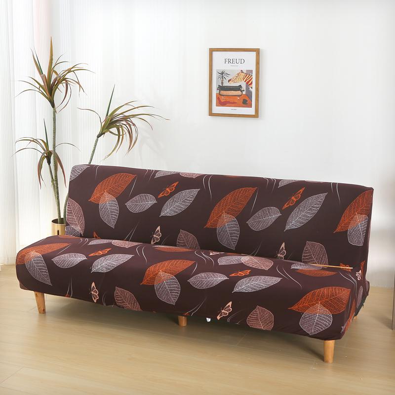 LANMOLIFE Spandex Sofabettbezug ohne Armlehne Faltbarer Sofabezug Elastischer Couchbezug Sofaüberwürfe für Wohnzimmer M 155-190cm