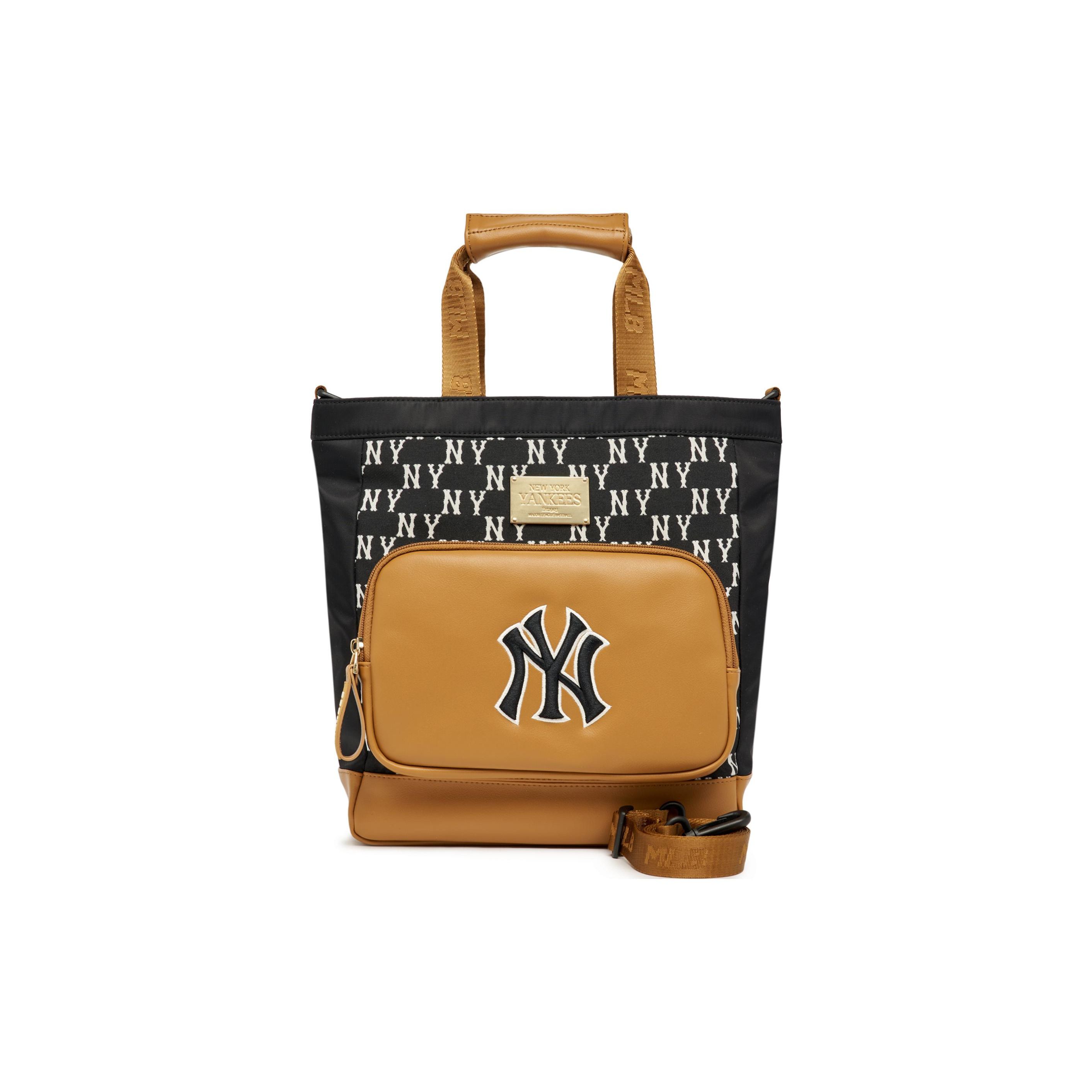 

MLB New York Yankees Classic Vintage Large Capacity Adjustable Shoulder Strap Printed Big Logo Metal Zipper Tote Bag Women Tote Bag 7AUBM023N-50BKS One Size