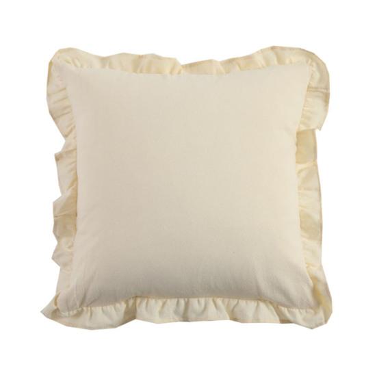 Copricuscino Decorativo a Volant per Divano Letto Quadrato, Federa a Quadri in Cotone con Bordo Arricciato, Cuscini Monocolore 18x18 Pollici 20x12 Copertura Decorativa per