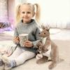Kangaroo Plushs Toy Mother and Child Cuddly Stuffed Animal Soft Fluffy Plush Doll Gift for Kids pu397