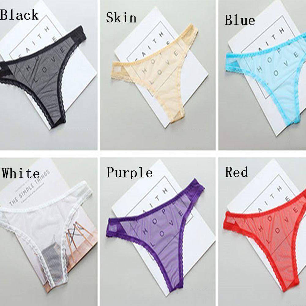String Low-Waist Lace Underwear Transparent Knickers Women Lingerie Female Perspective Thong Sheer