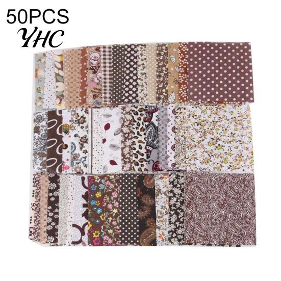 30/50Pcs 10cmx10cm Floral Print DIY Patchwork Cloth Sewing Quilting Material
