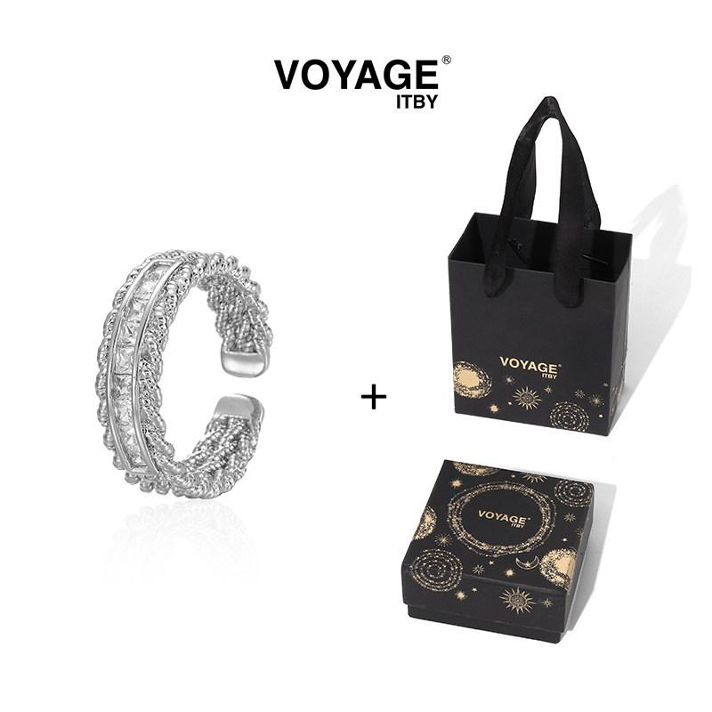 Voyage Zirconia Open Adjustable Ring: Elegant, Modern Design for Women