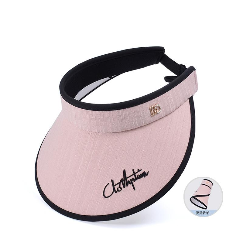 Spring and summer outdoor large brim face covering sun hat simple letter empty top sun protection hat versatile fashion sun hat