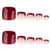 Red Short Square Press-on Nails for Hands & Feet - French Nail Art
