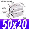 SDA Mini Pneumatic Cylinder, High Thrust, Thin Type, Bore Sizes 20/25/32/40/50