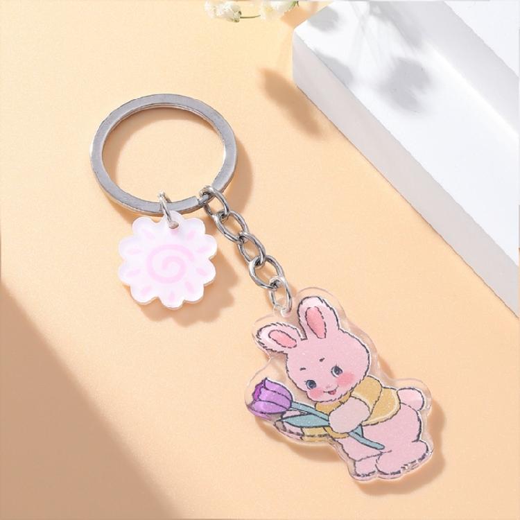 Flower Butterfly Heart Keychains Cartoon Pendant Keyring Handbag Charm Pendant