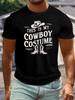 Mens cowboy graphic t shirt big tall western print summer short sleeve tee top