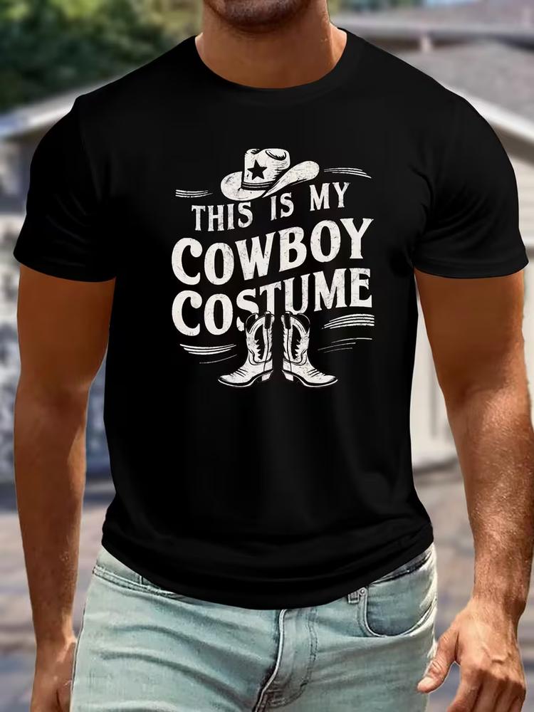 Mens cowboy graphic t shirt big tall western print summer short sleeve tee top