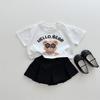 2023 Summer Cartoon Bear Cotton T-Shirt for Kids – Trendy Short Sleeve Top for Boys and Girls