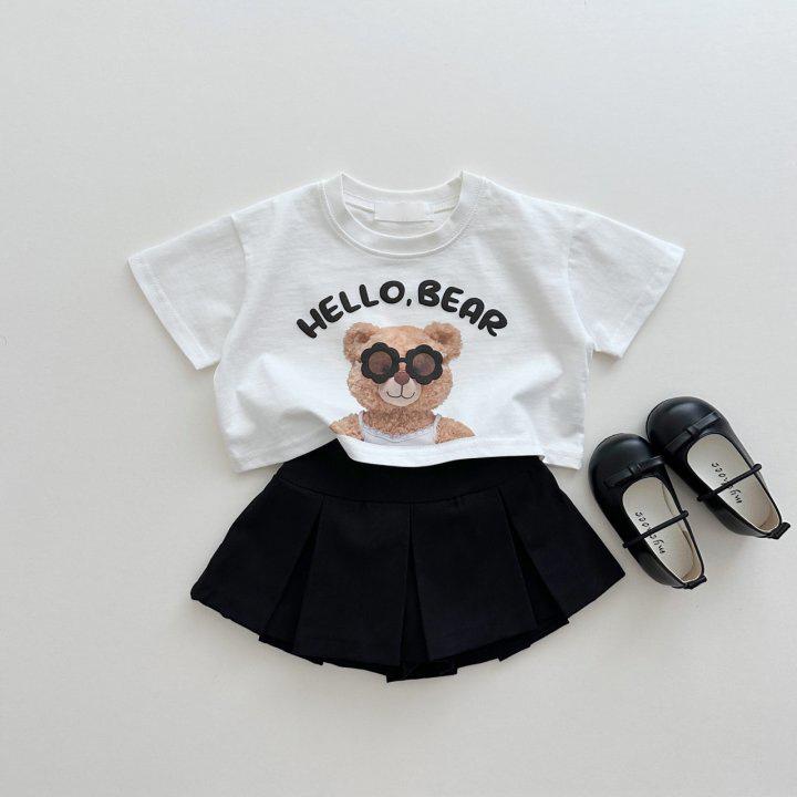 2023 Summer Cartoon Bear Cotton T-Shirt for Kids – Trendy Short Sleeve Top for Boys and Girls