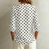 Damen Lässige Lockere Passform V-Ausschnitt Bluse mit Polka-Dot-Print Langarm Leichtes Hemd Oberteile für den Alltag