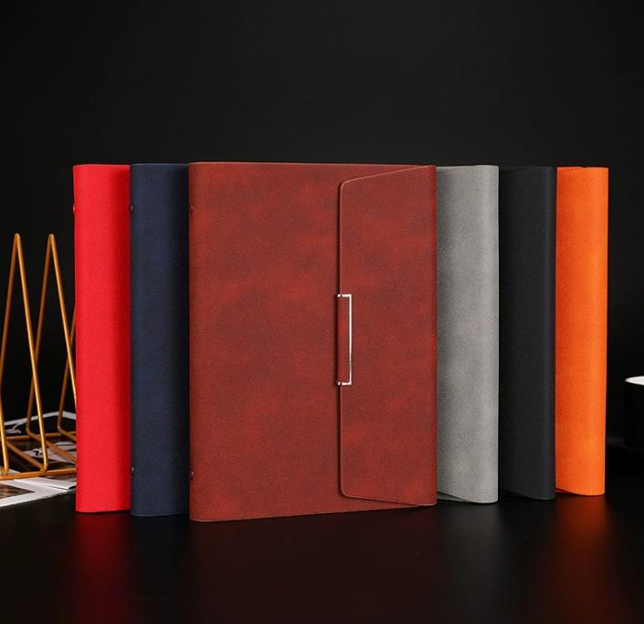 A5 PU Leather Business Notebook with Magnetic Clasp, Hardcover Journal for Office & Gift, Customizable Logo