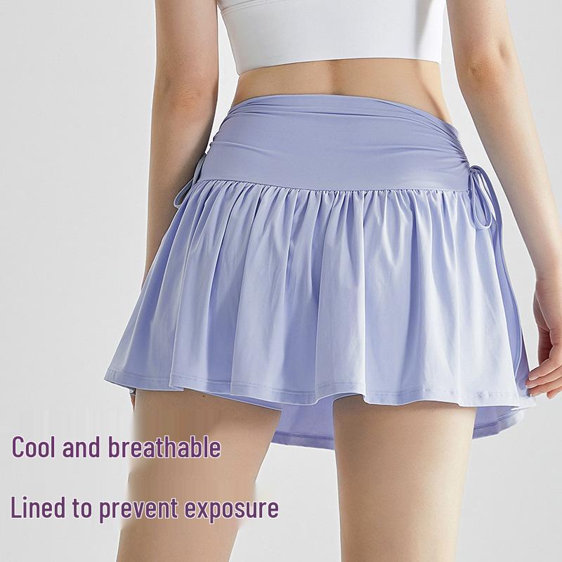 Ice Silk Pleated Tennis Skirt: Women's Quick-Dry, Anti-Exposure