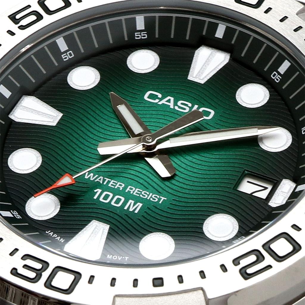 Casio Standard Analog Urethane Overseas Model Watch, Quartz, Band, Green, Men's, MTD-140-3AV
